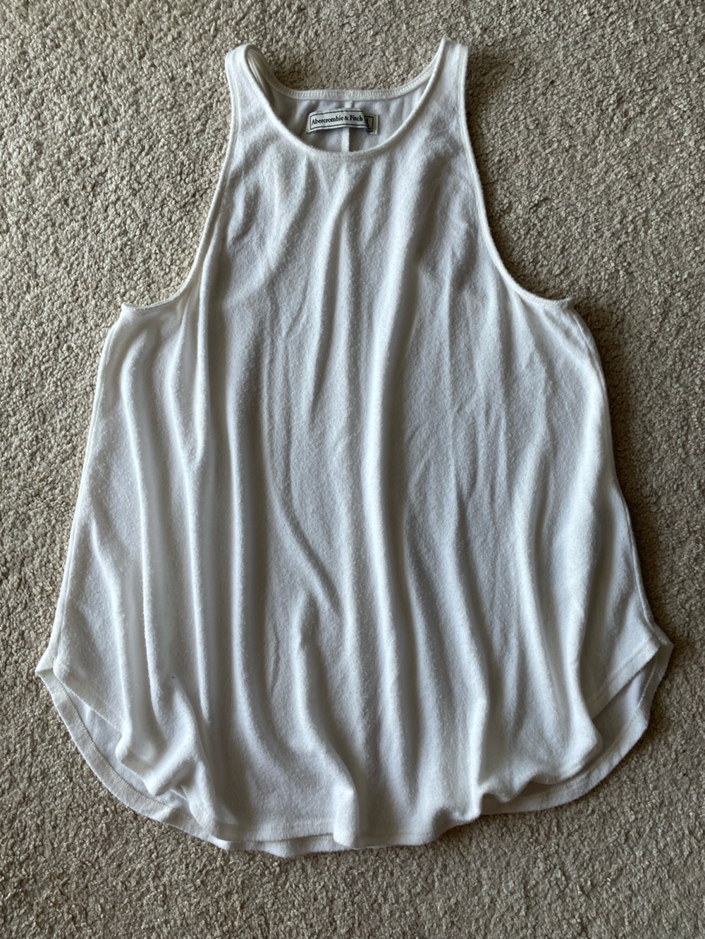 Abercrombie & Fitch Women's White Sleeveless Tank Top Size M Soft Cozy Summer